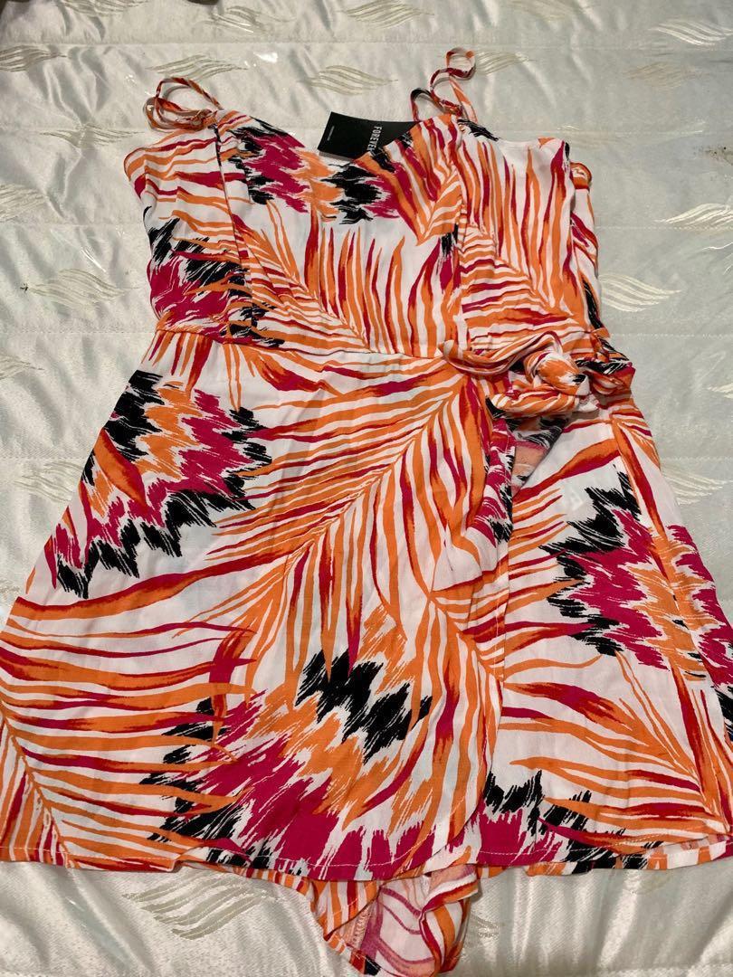 forever 21 orange romper