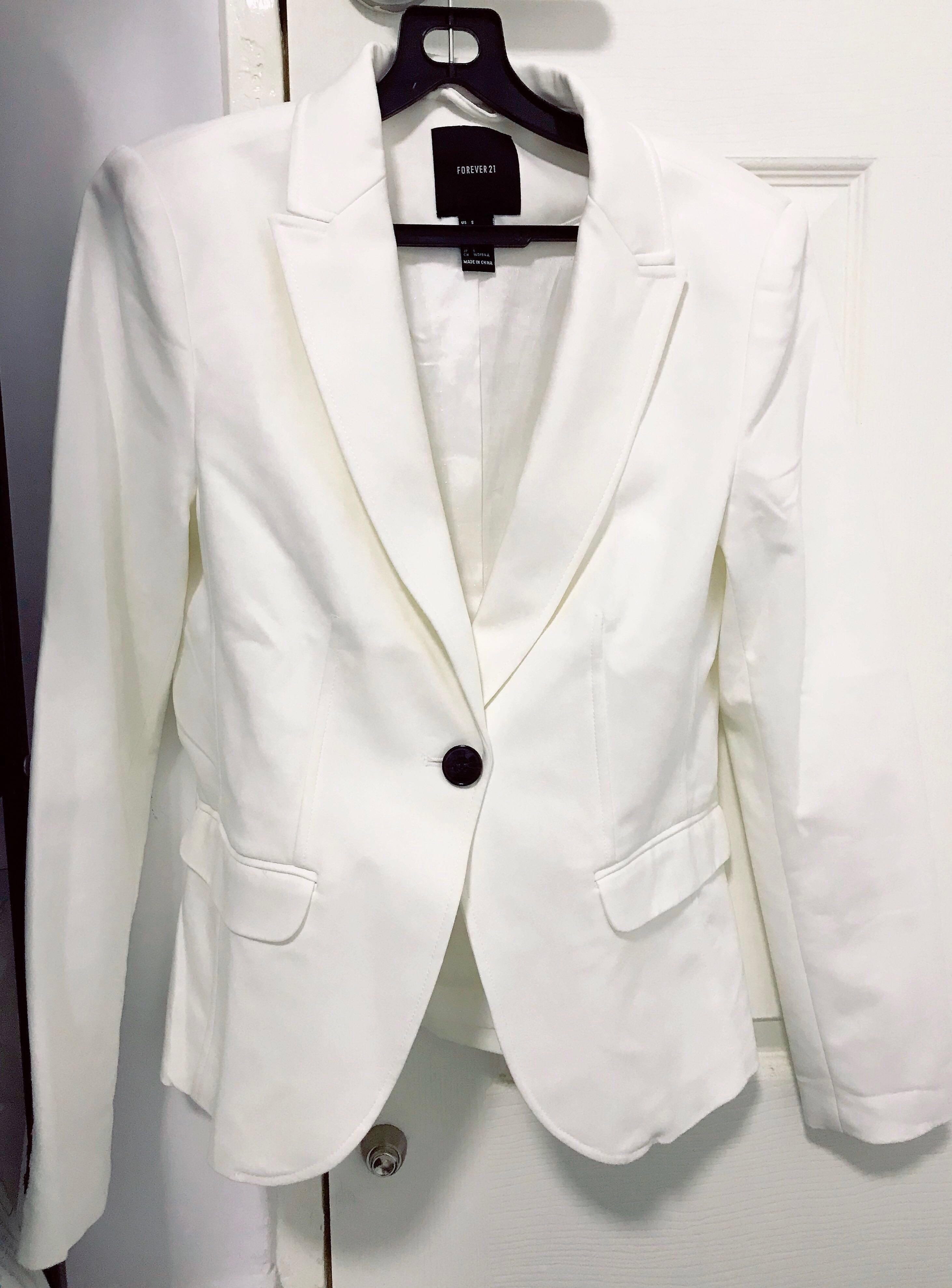 White blazer for womens forever 21 best sale