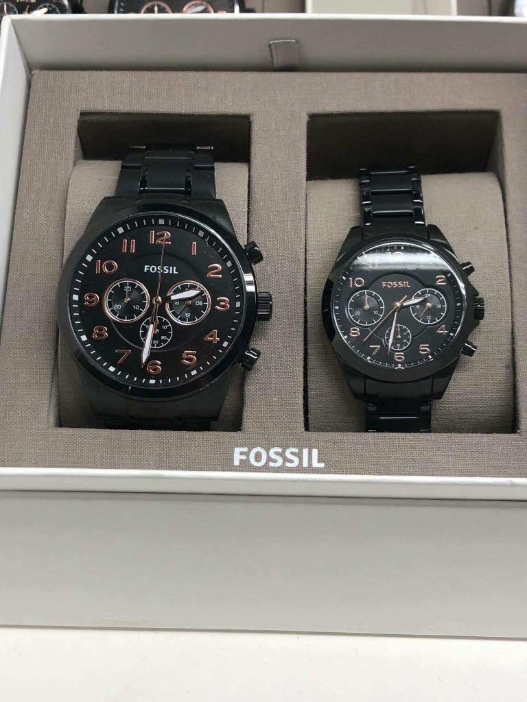 Fossil Couple Watches Black Brand New Luxury Watches on Carousell