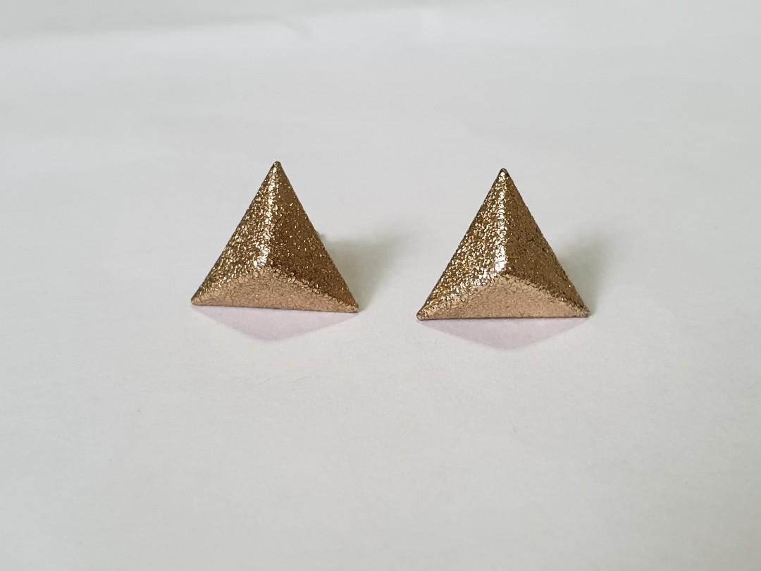 Gold triangle cheap earrings studs