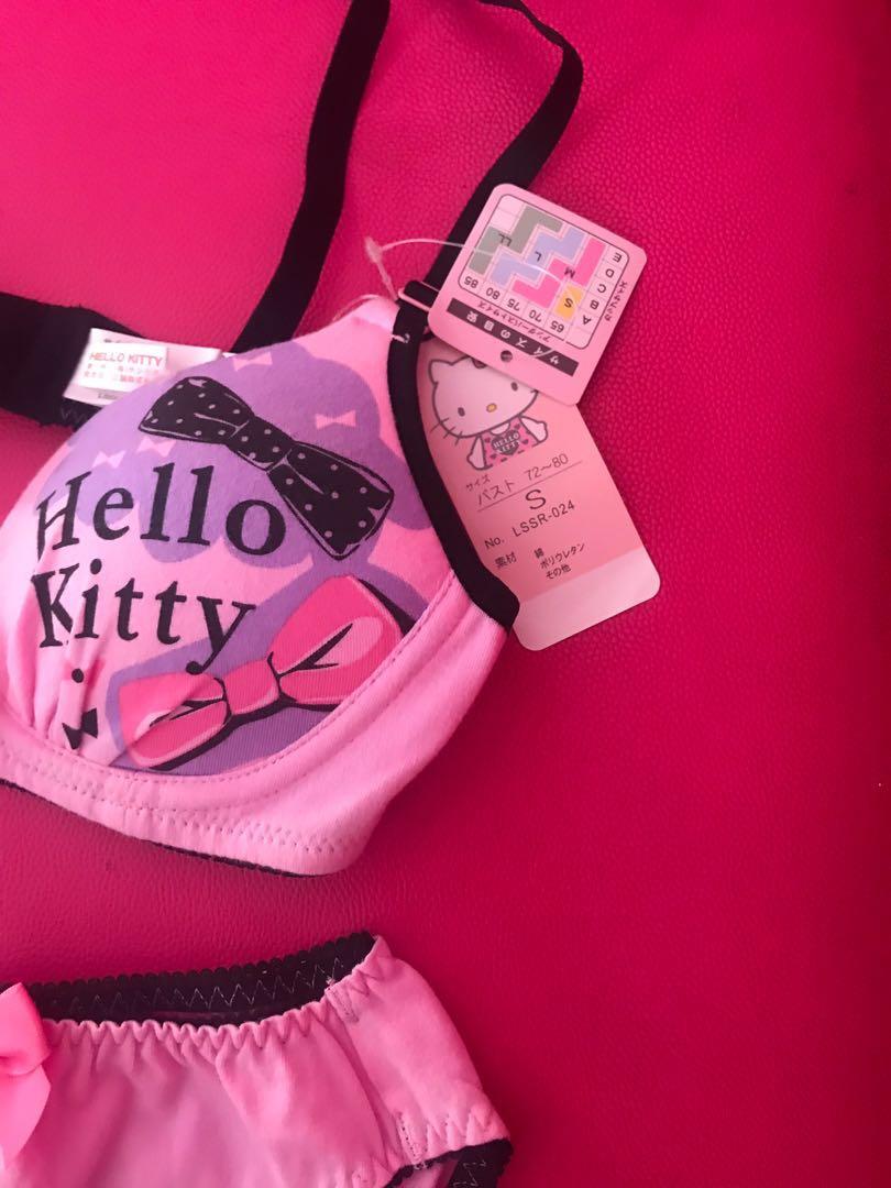 Hello Kitty Bra nd Panty Set, Women's Fashion, Swimwear, Rash guard on  Carousell