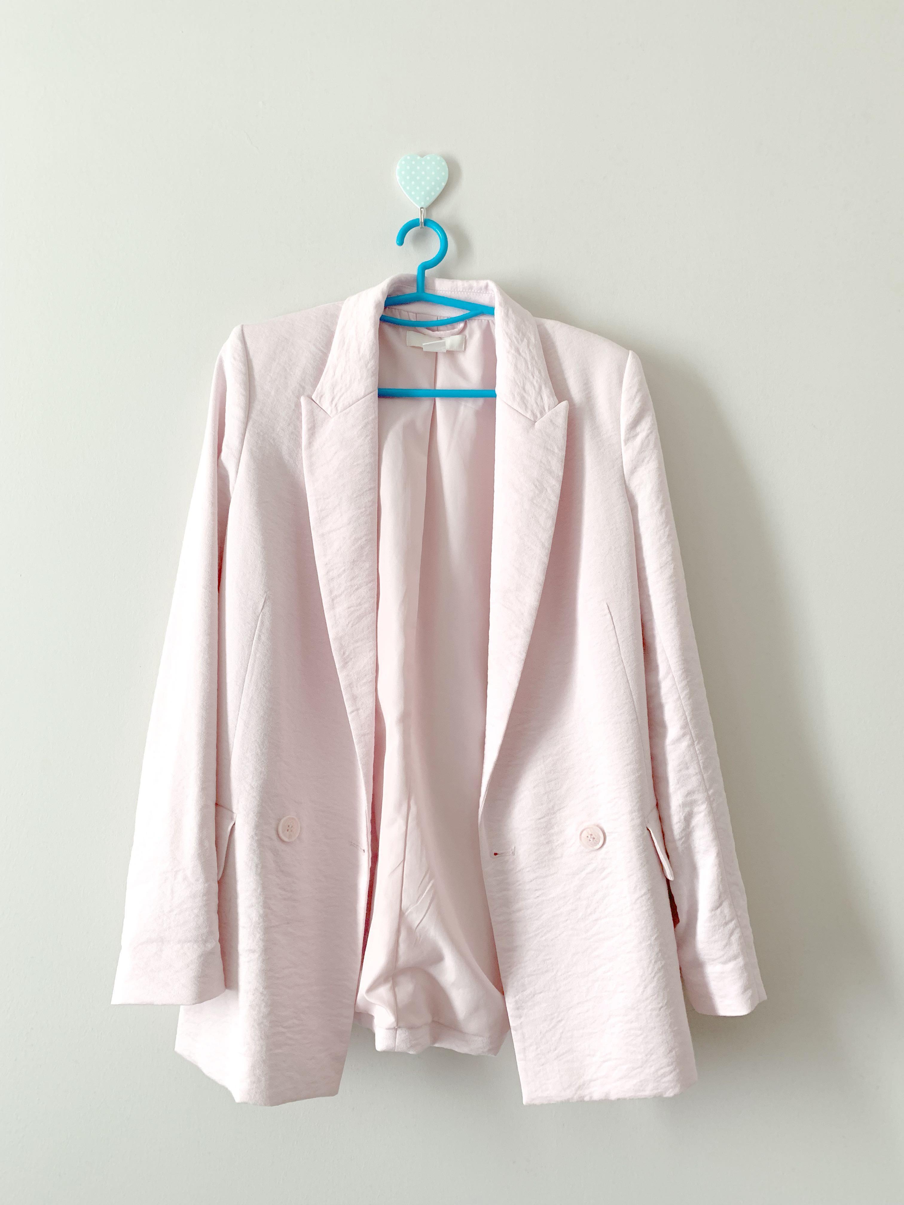 H\u0026M SOFT PINK BLAZER, Women's Fashion 
