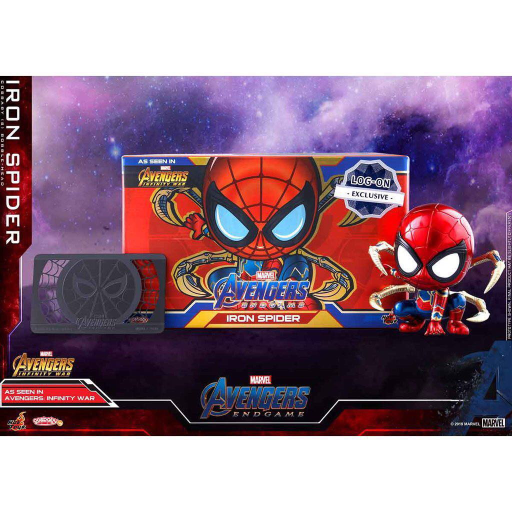 hottoys cosbaby log on iron spider man logon log on