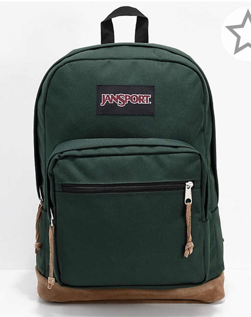 Jansport "Right Pack" Backpack Pine Grove Green, Women's Fashion