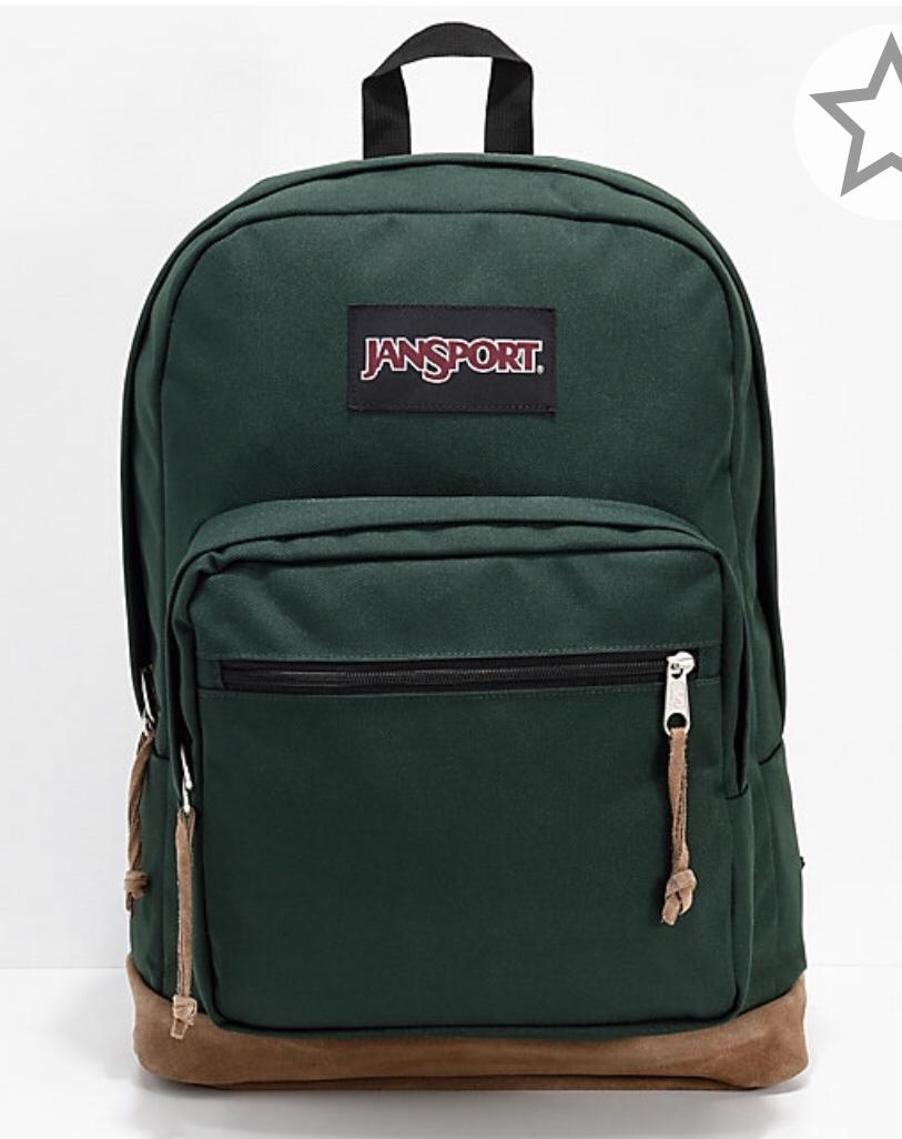 Jansport "Right Pack" Backpack Pine Grove Green, Women's Fashion