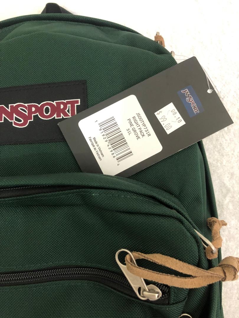 Jansport "Right Pack" Backpack Pine Grove Green, Women's Fashion