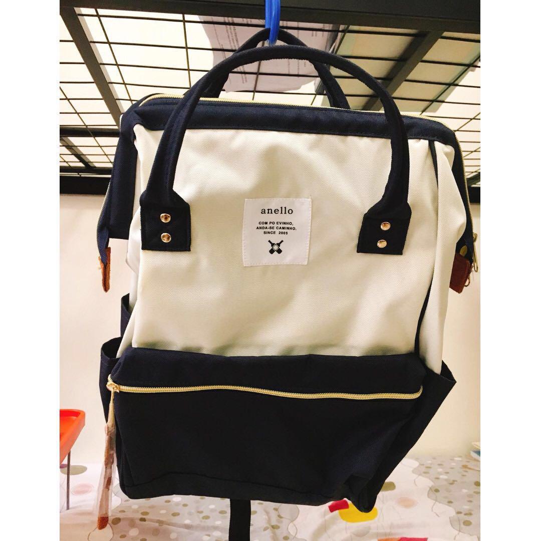 Japan Anello bag Navy White, Women's Fashion, Bags & Wallets, Tote Bags