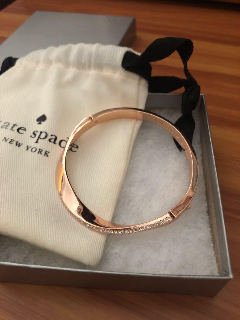 Kate Spade do the twist pave hinged bangle rose gold Carousell