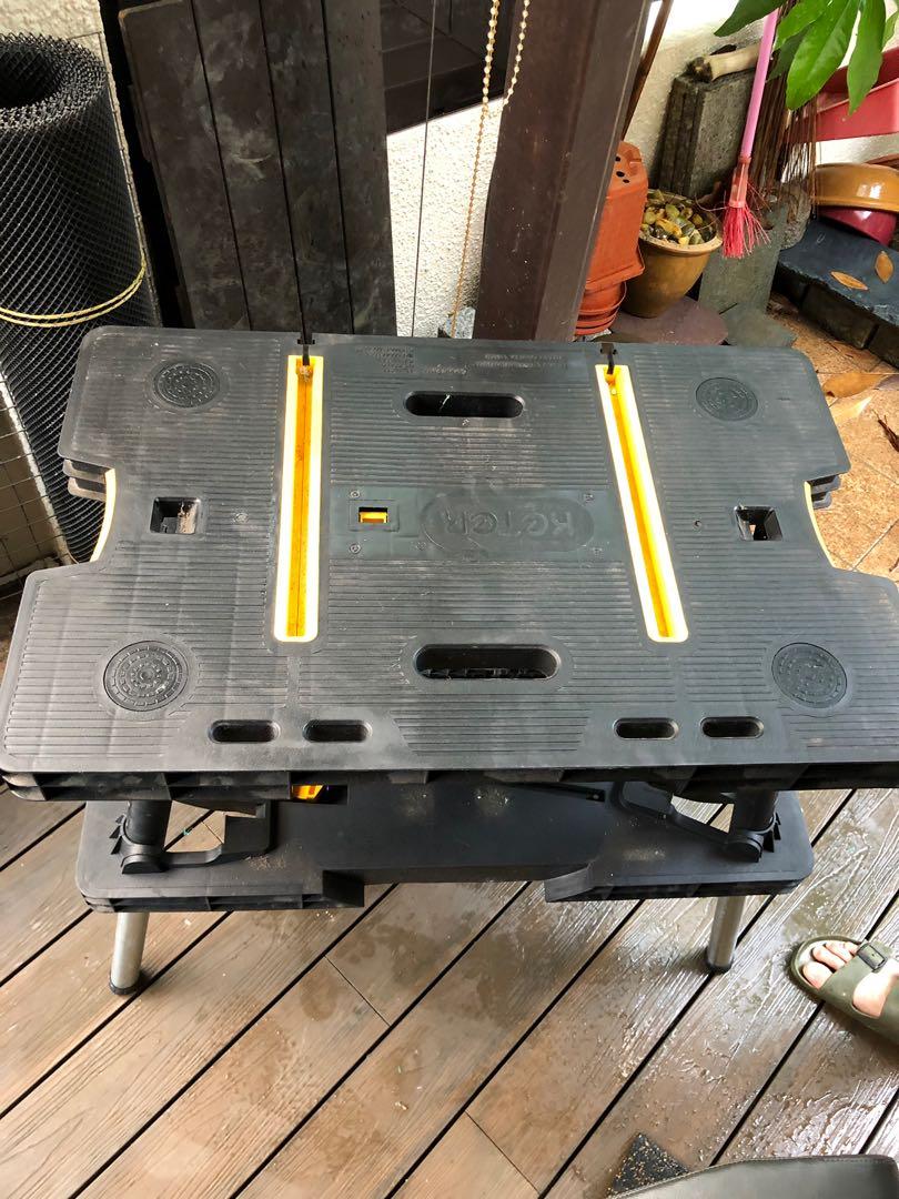 Keter Folding Compact Workbench Sawhorse Work Table With Clamps