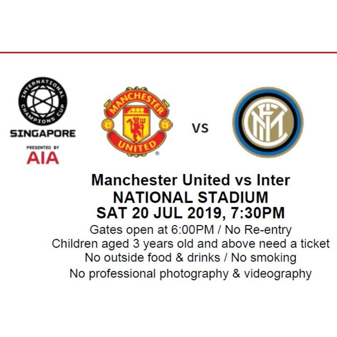 Man United Vs Inter Milan Icc 2019 Entertainment Events Concerts On Carousell