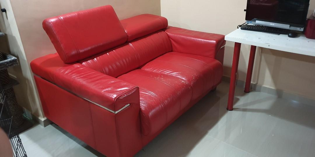 Red Leather Sofa Furniture Sofas On Carou