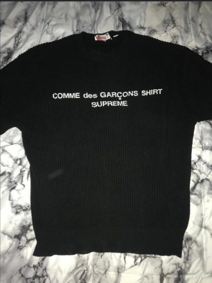 SUPREME CDG PULLOVER KNITWEAR SWEATer SHIRT Men s Fashion Tops Sets Hoodies on Carousell