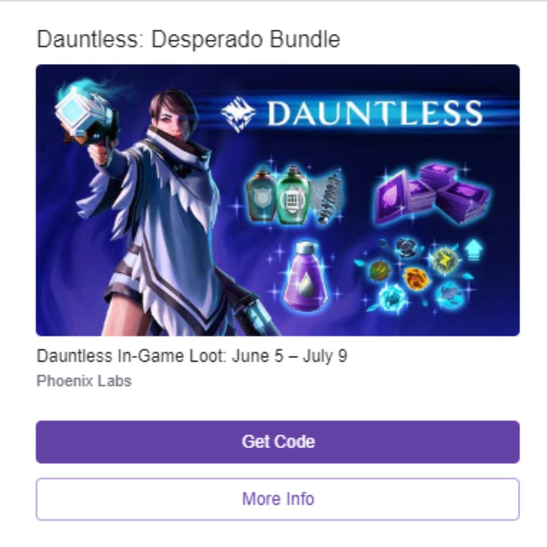 How to redeem the Dauntless Twitch Prime bundle
