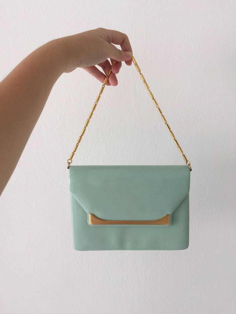 Mint green clutch on sale