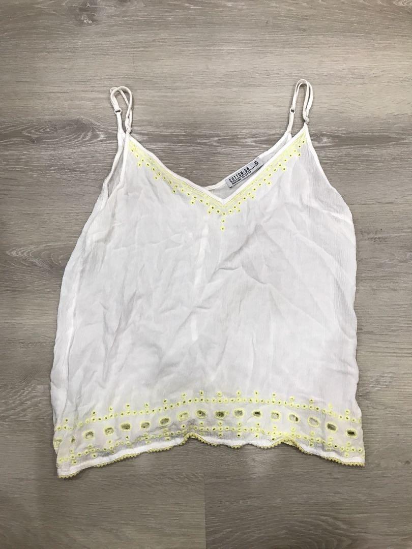 yellow lace cami