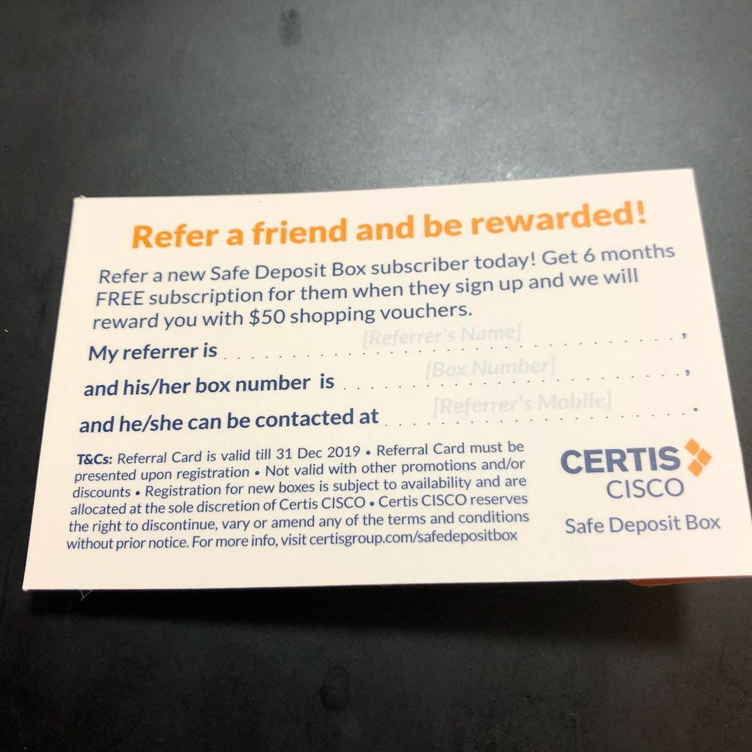 6 months free Certis Cisco Safe Deposit Box, Everything Else on Carousell
