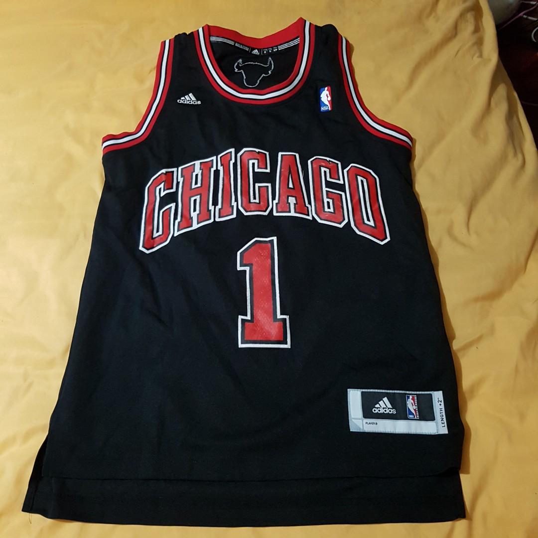 Adidas Chicago bulls Derrick rose Jersey black, Men's Fashion, Tops & Sets, Shirts on Carousell