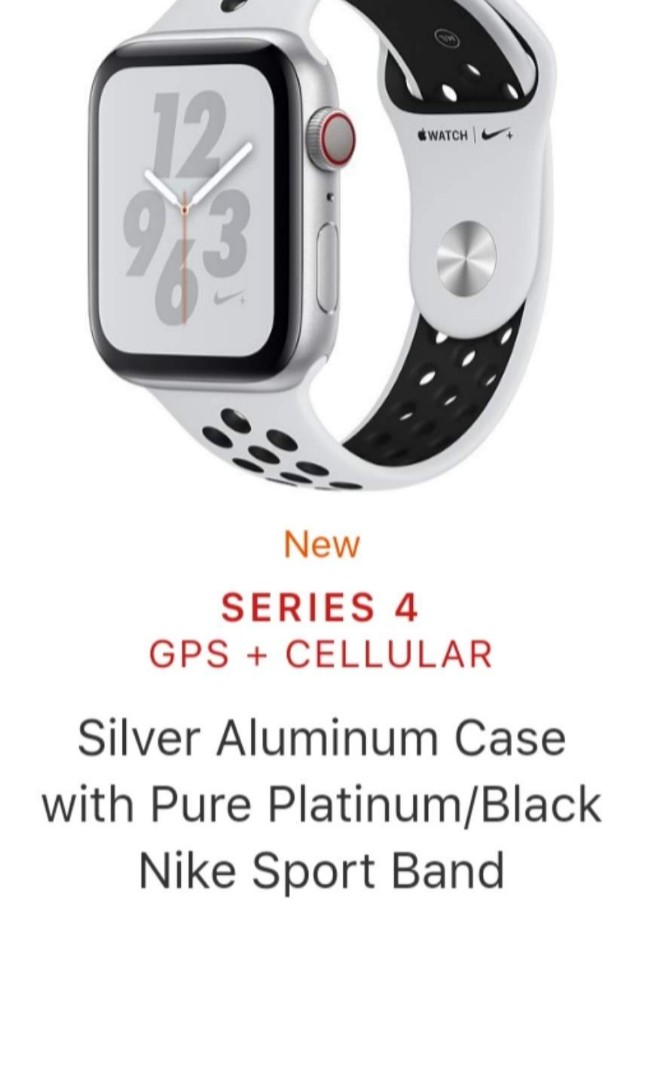apple watch nike sport band pure platinum black