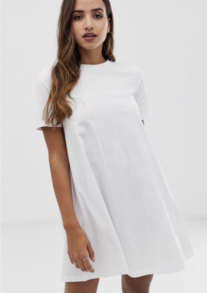 White mini t shirt dress clearance