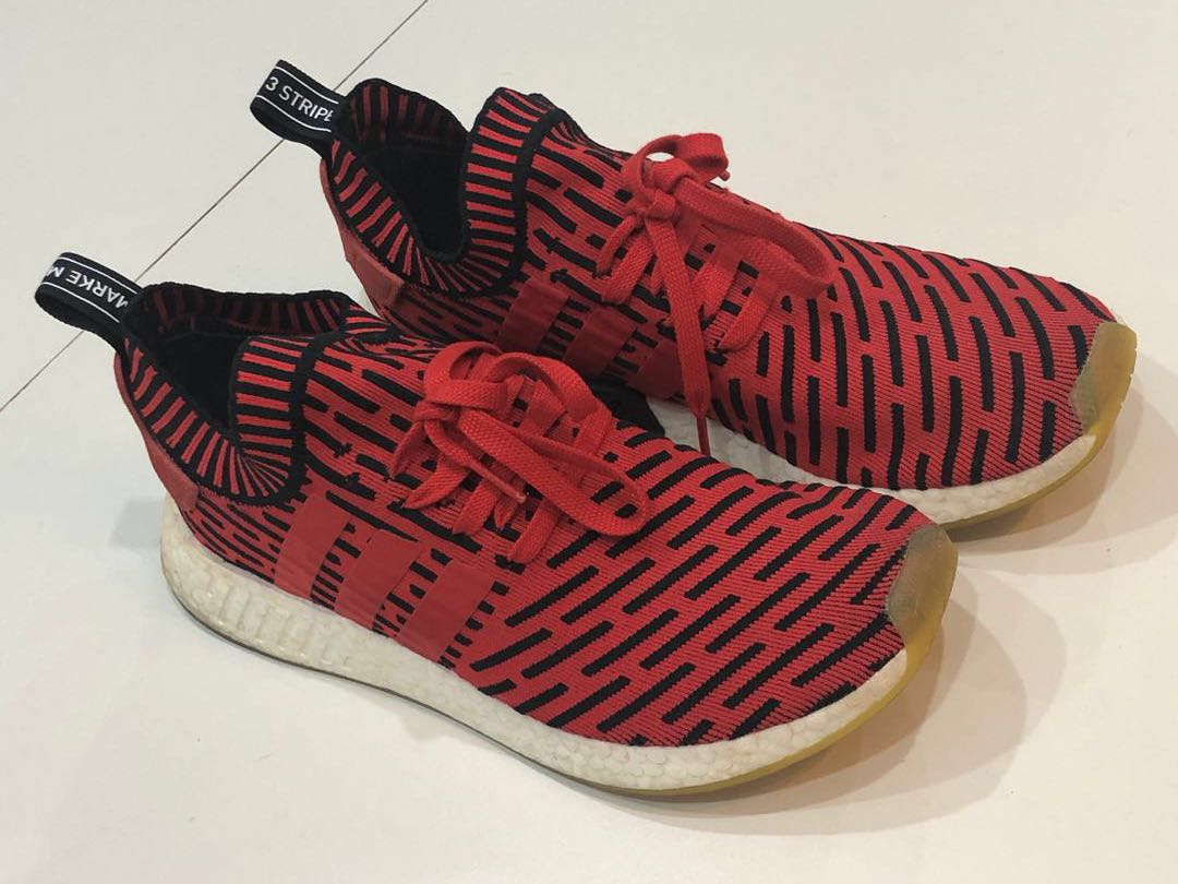Authentic Adidas NMD R2 PK Primeknit Core RedWhiteBlack