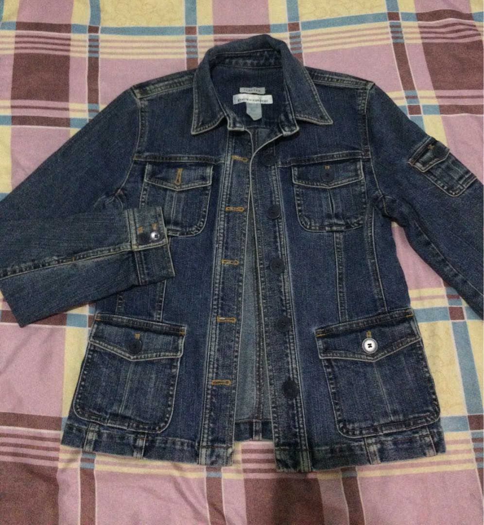 Authentic Jones New York Stretch Denim Jacket Women s