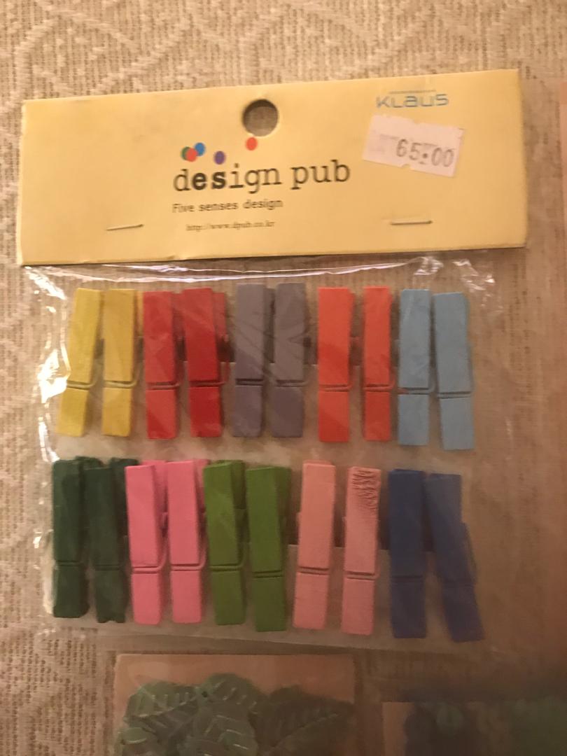 Bundle-Scrapbooking materials (Category: Craft Supplies & Tools) located in Las Pinas. Submitted by mickey0901 (Listing ID 232887047, Image 2). Description: 11 packs of scrapbooking materials including tiny clothespin, leaves, butterflies, flower, fish designs, etc. Most are unopened. I remember using only the fossilized leaves and the foam butterfly. #wincbtl Please read FULLY the Mailing and Delivery section BEFORE making an offer..