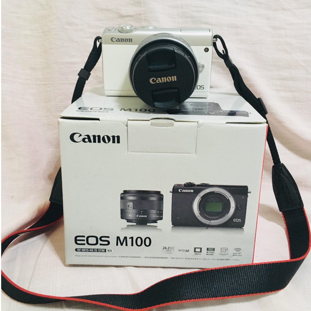 Canon EOS M100 (White), Photography, Cameras on Carousell