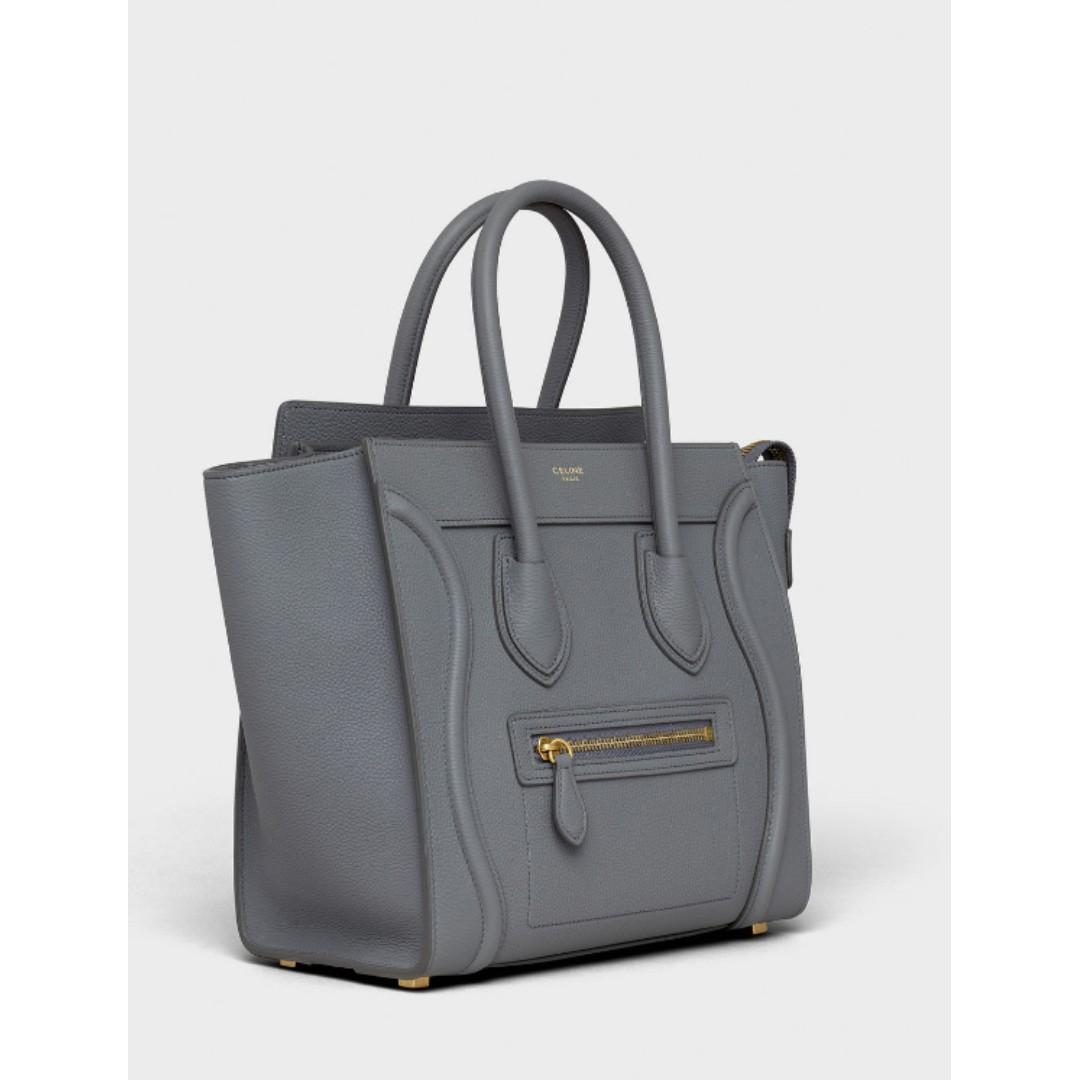 micro luggage handbag in drummed calfskin