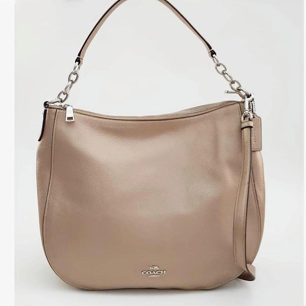 Coach Elle Hobo Platinum F38051 sz 32x27cm Barang Mewah Tas