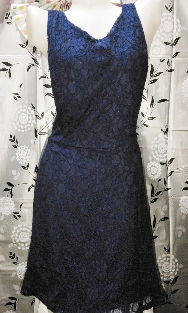 Dark blue lace dress (Category: Dresses) located in Caloocan City. Submitted by anglla21 (Listing ID 232957897, Image 1). Description: Medium to large.