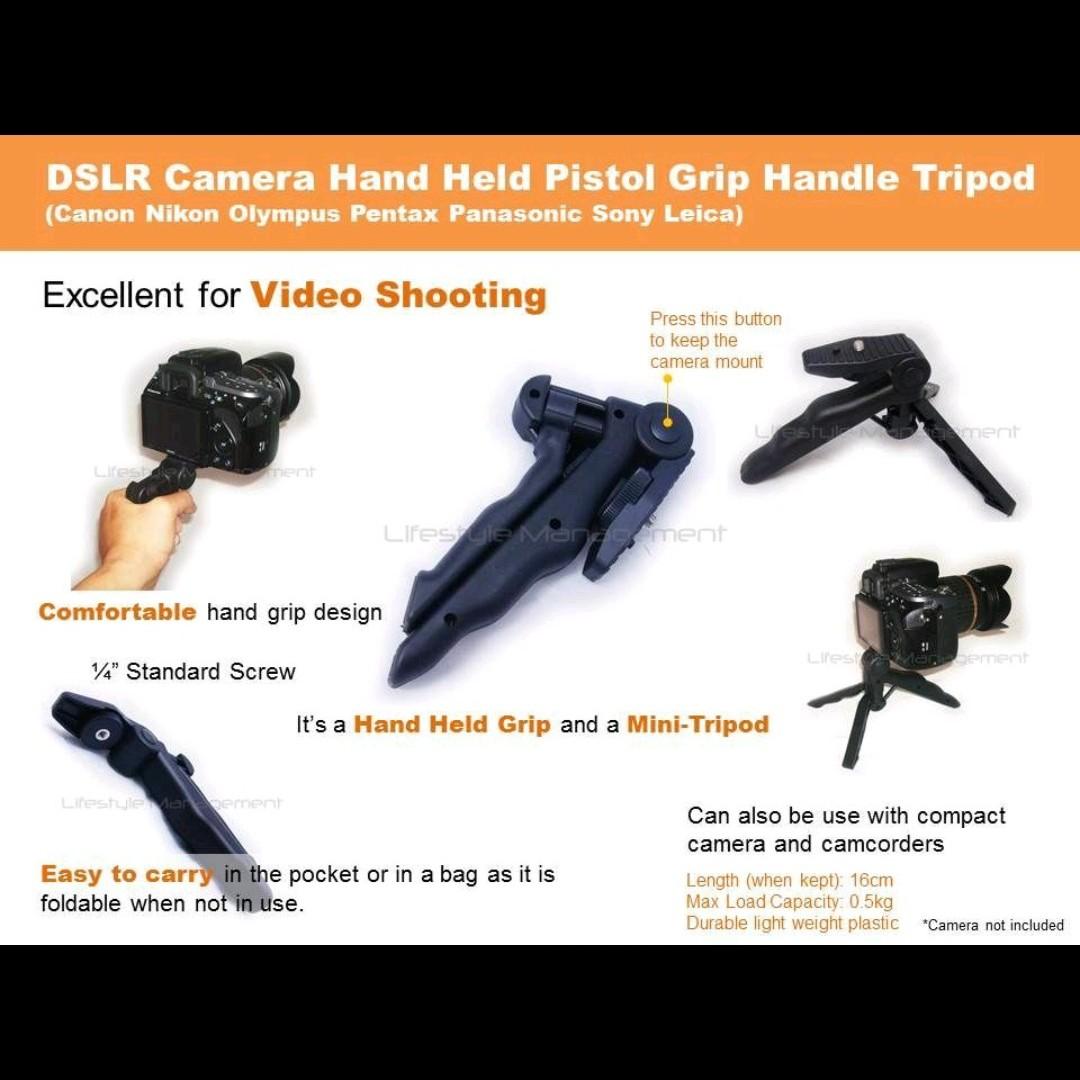 DSLR Camera Pistol Grip Tripod, Photography, Cameras on Carousell