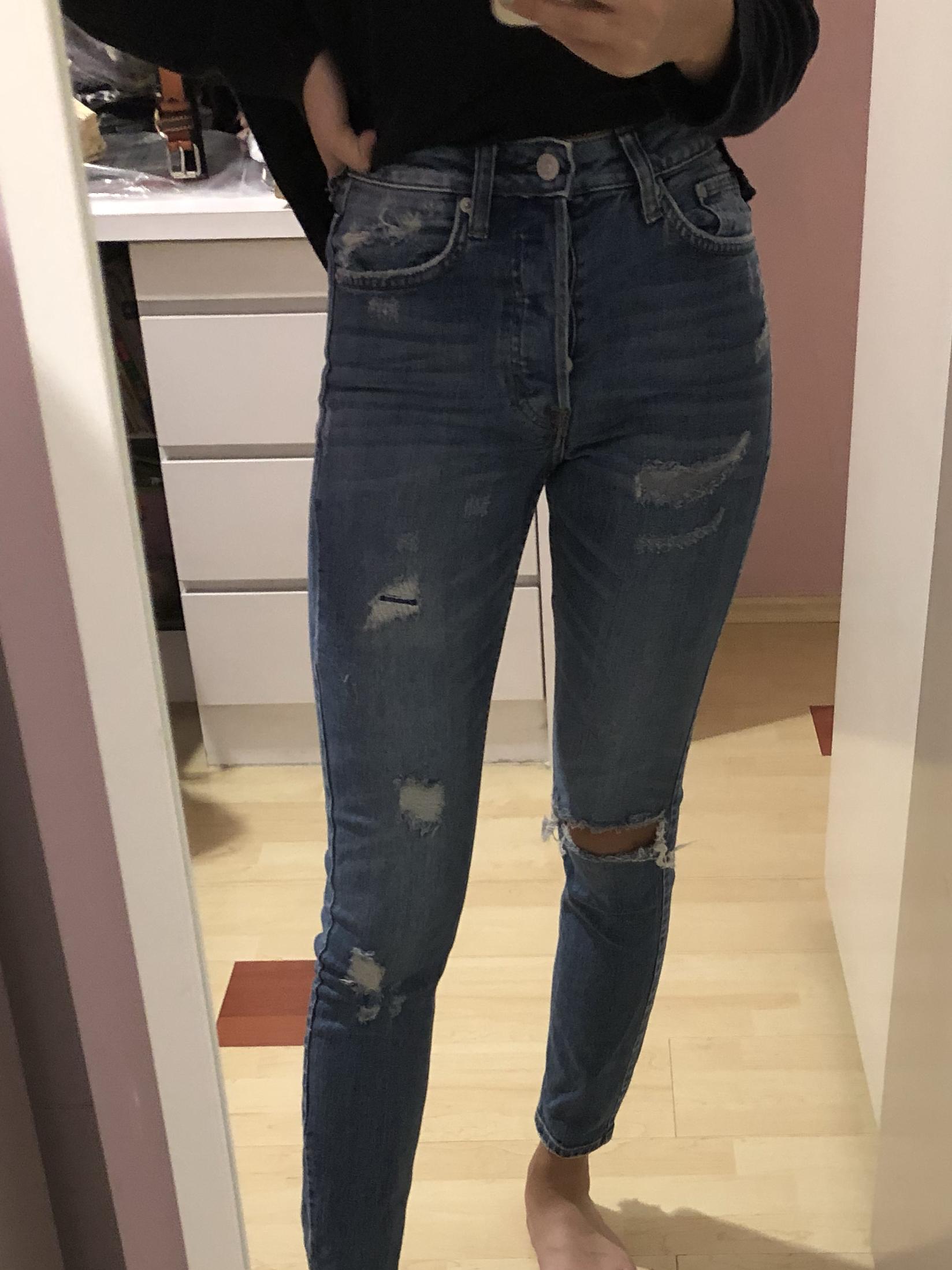h&m trashed jeans