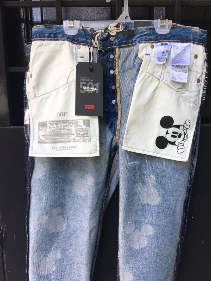 Levis 501 Big E special edition mickey mouse 90th anniversary size 32x32  #GayaRaya , Women's Fashion, Bottoms, Jeans \u0026 Leggings on Carousell