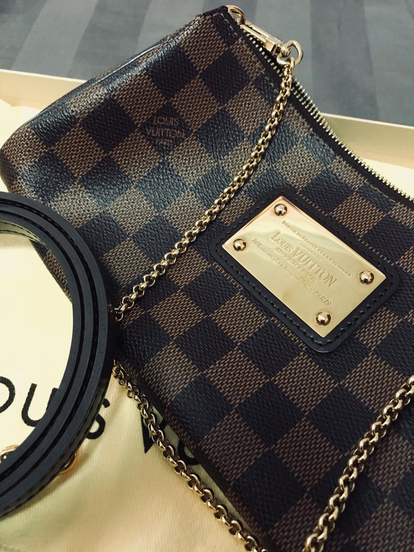 LOUIS VUITTON DAMIER EBENE EVA CLUTCH BAG (2009) - CRTBLNCHSHP