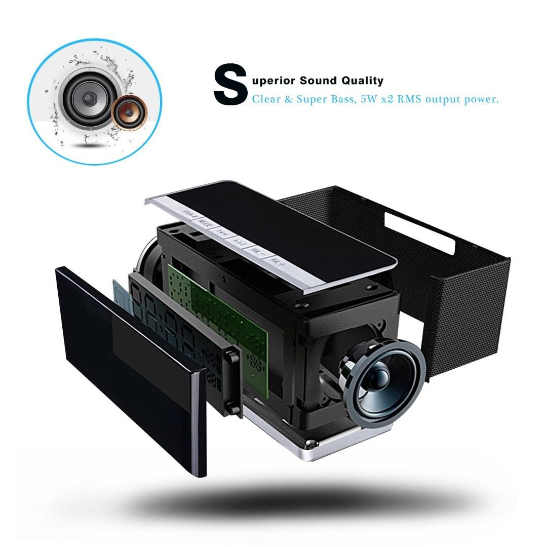 Musky DY27 Portable Clock Alarm Wireless Bluetooth Speaker with FM