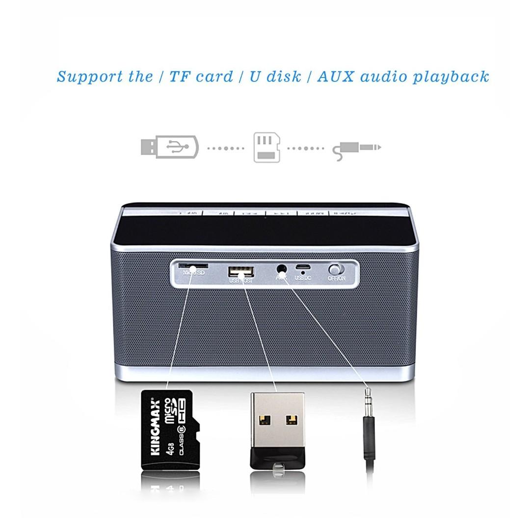 Musky DY27 Portable Clock Alarm Wireless Bluetooth Speaker with FM