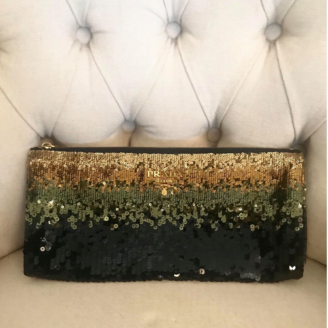 prada sequin clutch