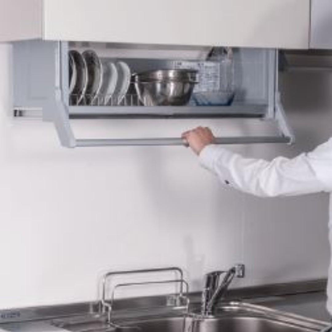Pull-Down Dish Rack Shelf Storage 750mm cabinet, Furniture & Home ...