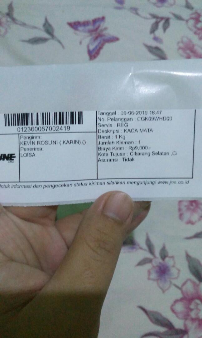 Resi Jne 6 5 19 Pengiriman Cincin Emas Putih Barang Mewah Aksesoris Di Carousell