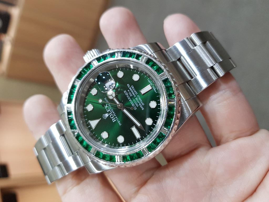 Rolex submariner custom emerald bezel