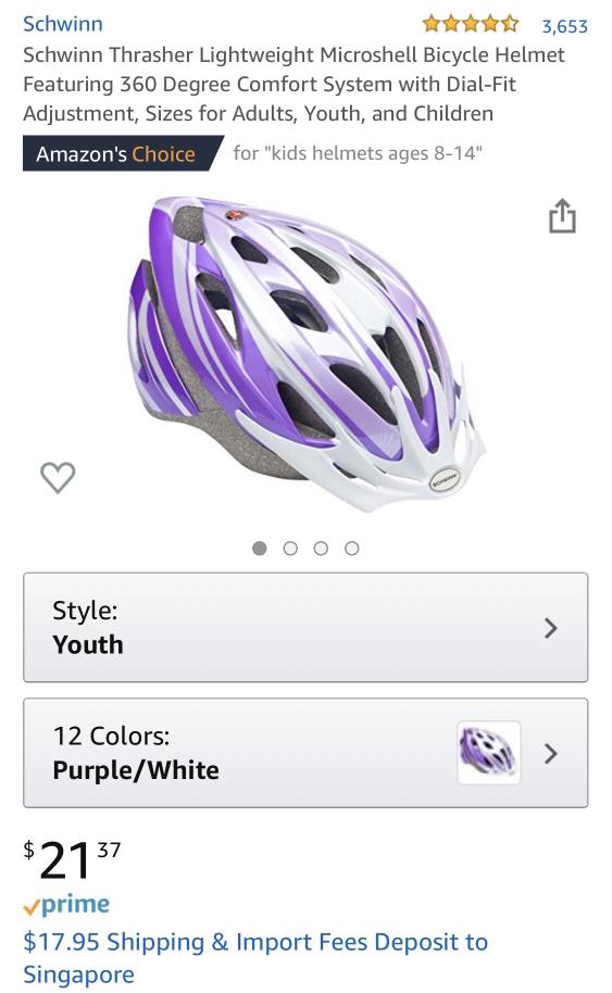 schwinn youth thrasher helmet purple white