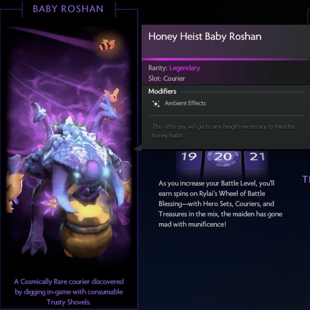 Selling Ti9 Courier Honey Heist Baby Roshan Cosmically Rare Toys Games Video Gaming Video Games On Carousell Pretty much what the title says. selling ti9 courier honey heist baby roshan cosmically rare