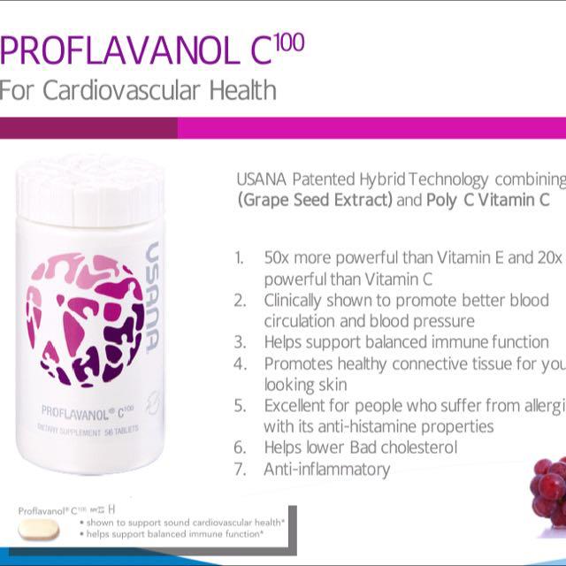 USANA Proflavanol C100 Grape Seed Extract 葡萄籽精华, Health & Nutrition ...