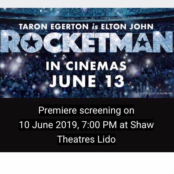 2 premiere tickets Rocketman Elton John movie voucher Rocket Man Tickets Vouchers Local Attractions Transport on Carousell