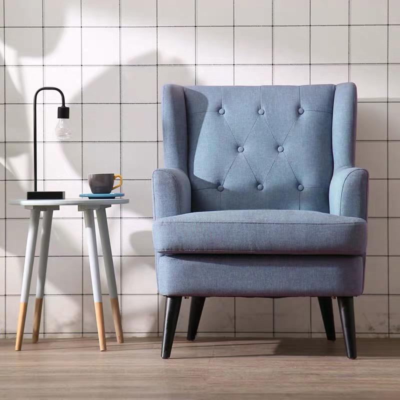 Saga Armchair Nantes Fabric Stone Blue Bolia Com