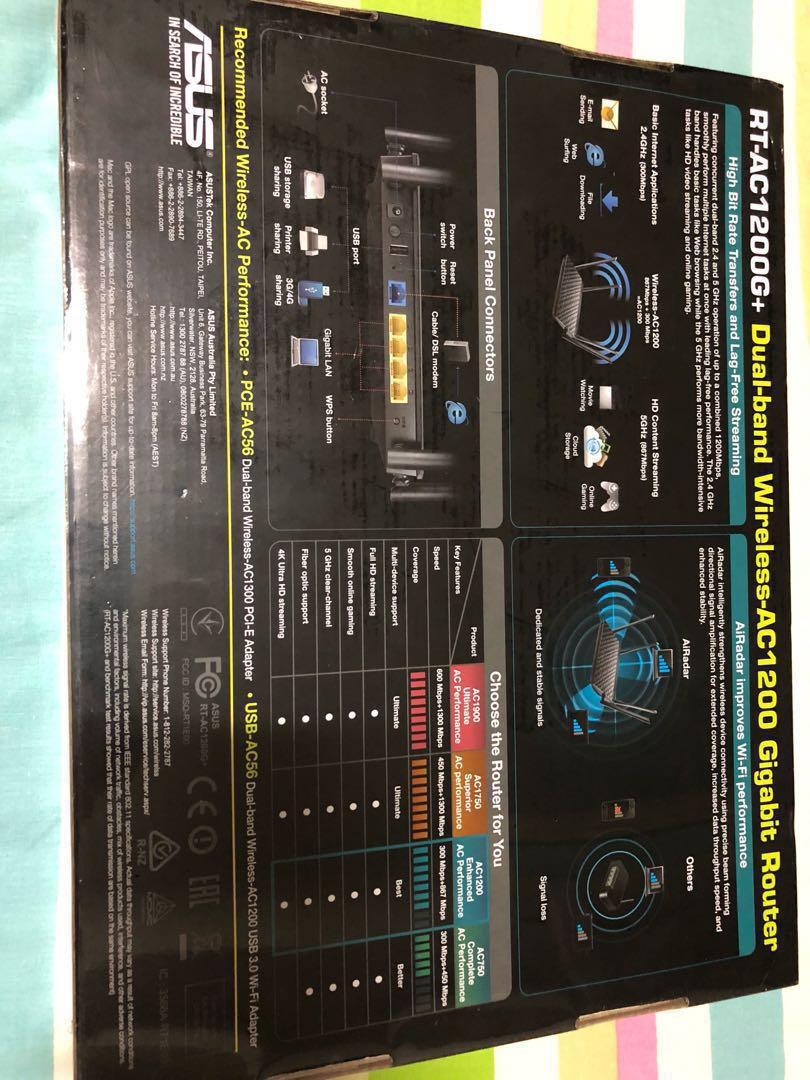 ASUS Dual-band Wireless-AC1200 GB Router, Computers & Tech, Parts ...