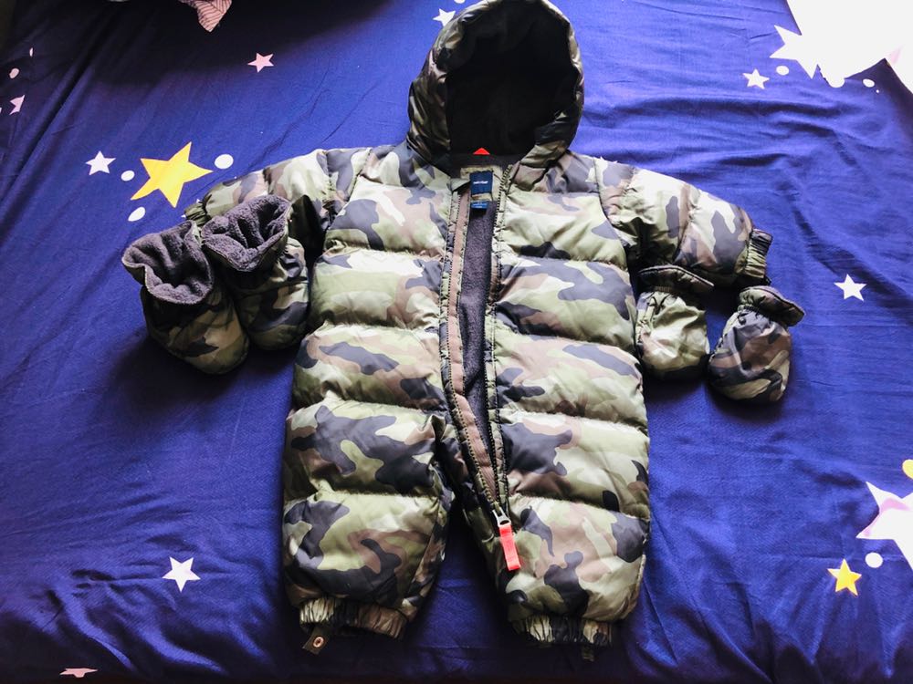 baby gap camo snowsuit
