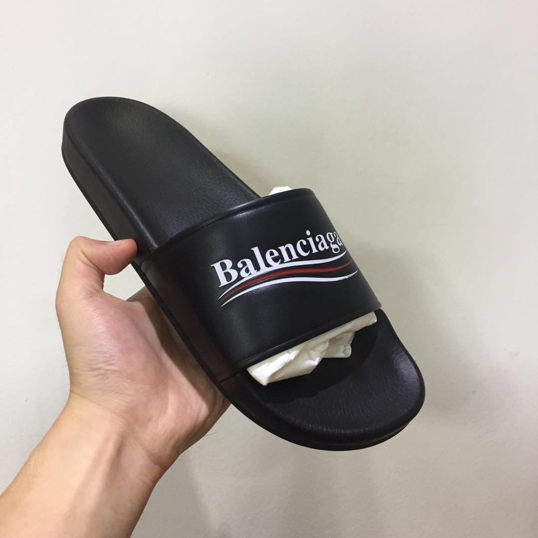 balenciaga leather slippers