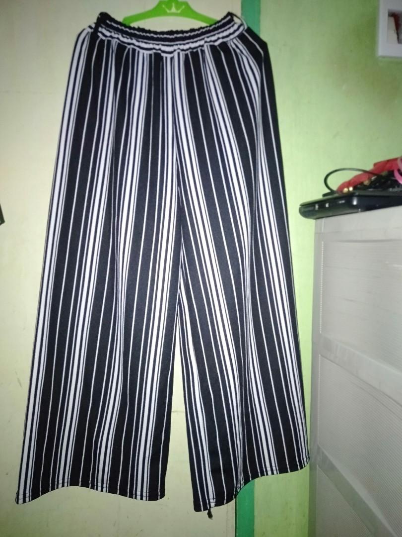 black and white striped square pants