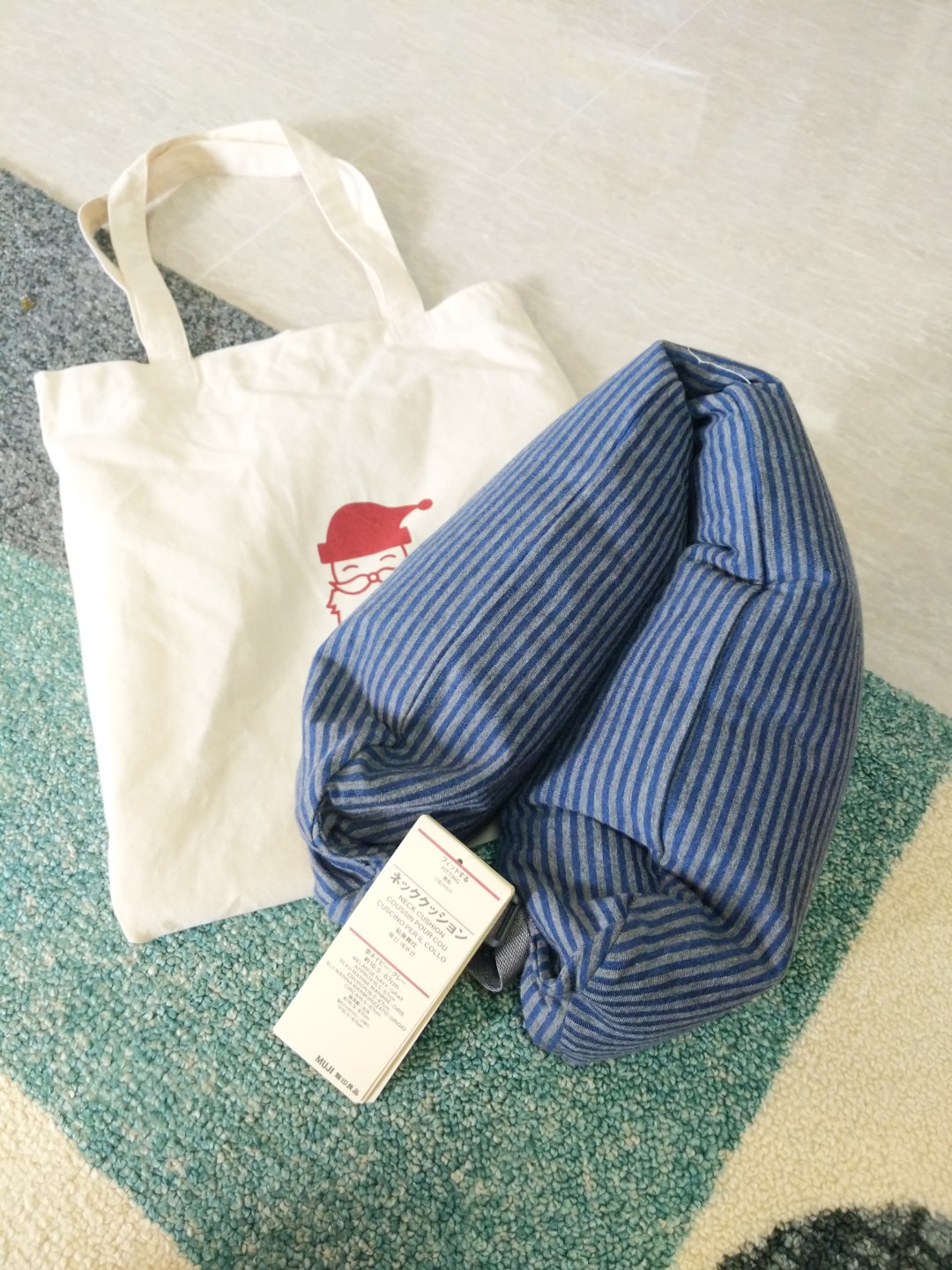 BRAND NEW Muji travel pillow . with FREE tote bag, Hobbies & Toys, Travel, Travel Essentials